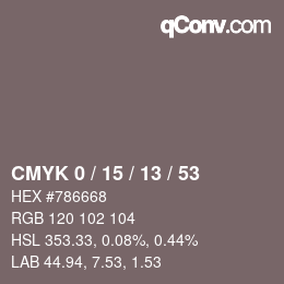 Color code: CMYK 0 / 15 / 13 / 53 | qconv.com