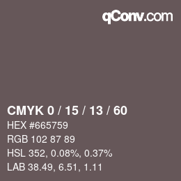 Color code: CMYK 0 / 15 / 13 / 60 | qconv.com
