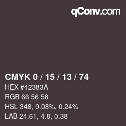 カラーコード: CMYK 0 / 15 / 13 / 74 | qconv.com
