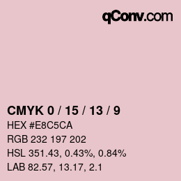 カラーコード: CMYK 0 / 15 / 13 / 9 | qconv.com