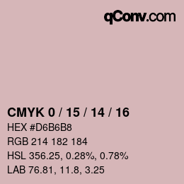 カラーコード: CMYK 0 / 15 / 14 / 16 | qconv.com