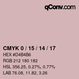 カラーコード: CMYK 0 / 15 / 14 / 17 | qconv.com