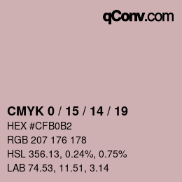 カラーコード: CMYK 0 / 15 / 14 / 19 | qconv.com