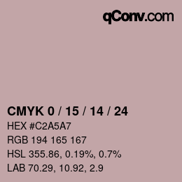 カラーコード: CMYK 0 / 15 / 14 / 24 | qconv.com