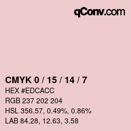 カラーコード: CMYK 0 / 15 / 14 / 7 | qconv.com