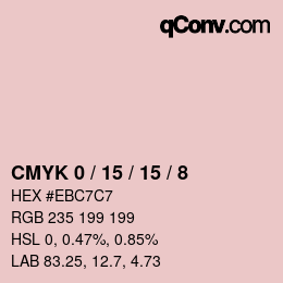 カラーコード: CMYK 0 / 15 / 15 / 8 | qconv.com