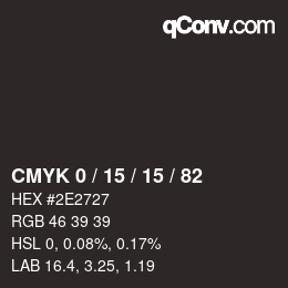 Color code: CMYK 0 / 15 / 15 / 82 | qconv.com