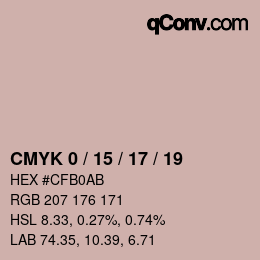 颜色代码: CMYK 0 / 15 / 17 / 19 | qconv.com