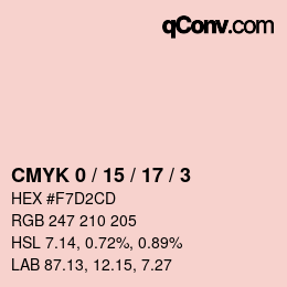 Color code: CMYK 0 / 15 / 17 / 3 | qconv.com