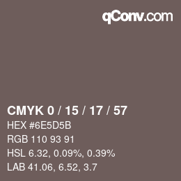 颜色代码: CMYK 0 / 15 / 17 / 57 | qconv.com