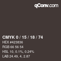 カラーコード: CMYK 0 / 15 / 18 / 74 | qconv.com