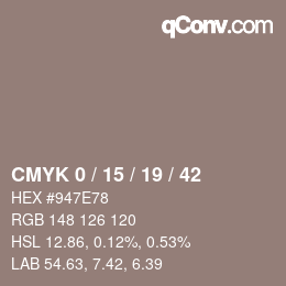 Color code: CMYK 0 / 15 / 19 / 42 | qconv.com