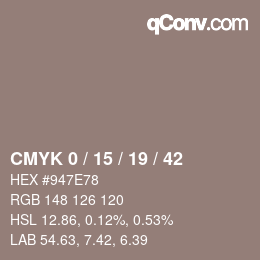 Color code: CMYK 0 / 15 / 19 / 42 | qconv.com