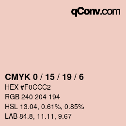 Color code: CMYK 0 / 15 / 19 / 6 | qconv.com