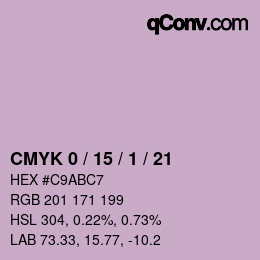 カラーコード: CMYK 0 / 15 / 1 / 21 | qconv.com