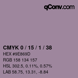 Color code: CMYK 0 / 15 / 1 / 38 | qconv.com