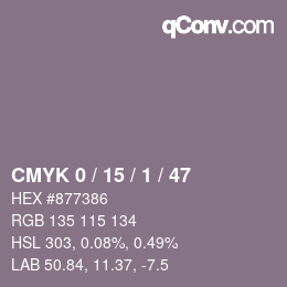 Color code: CMYK 0 / 15 / 1 / 47 | qconv.com