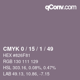 Color code: CMYK 0 / 15 / 1 / 49 | qconv.com
