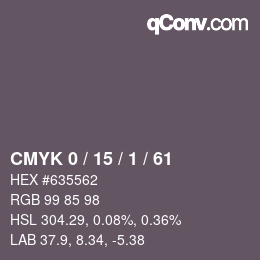 Color code: CMYK 0 / 15 / 1 / 61 | qconv.com