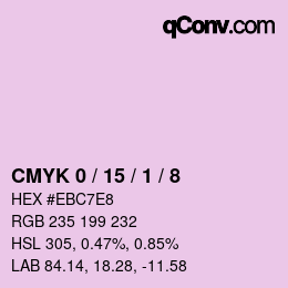 カラーコード: CMYK 0 / 15 / 1 / 8 | qconv.com