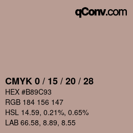 カラーコード: CMYK 0 / 15 / 20 / 28 | qconv.com