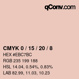Farbcode: CMYK 0 / 15 / 20 / 8 | qconv.com