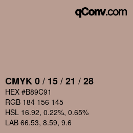 Farbcode: CMYK 0 / 15 / 21 / 28 | qconv.com