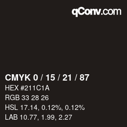 Color code: CMYK 0 / 15 / 21 / 87 | qconv.com