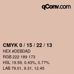 カラーコード: CMYK 0 / 15 / 22 / 13 | qconv.com