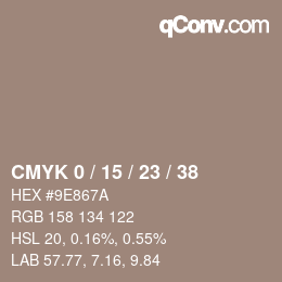 Farbcode: CMYK 0 / 15 / 23 / 38 | qconv.com