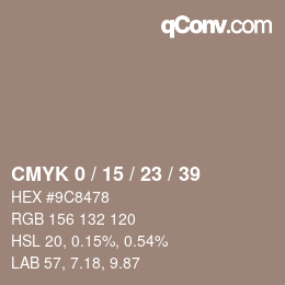 Color code: CMYK 0 / 15 / 23 / 39 | qconv.com