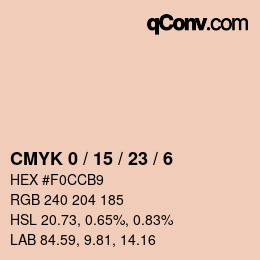 颜色代码: CMYK 0 / 15 / 23 / 6 | qconv.com