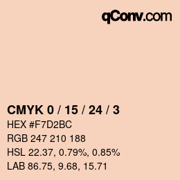 Color code: CMYK 0 / 15 / 24 / 3 | qconv.com