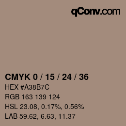カラーコード: CMYK 0 / 15 / 24 / 36 | qconv.com