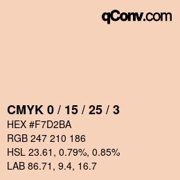 カラーコード: CMYK 0 / 15 / 25 / 3 | qconv.com