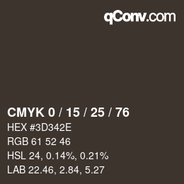 颜色代码: CMYK 0 / 15 / 25 / 76 | qconv.com