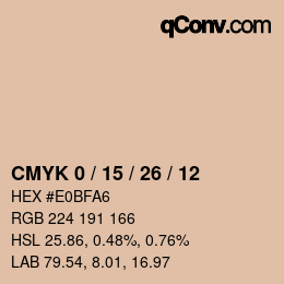 カラーコード: CMYK 0 / 15 / 26 / 12 | qconv.com