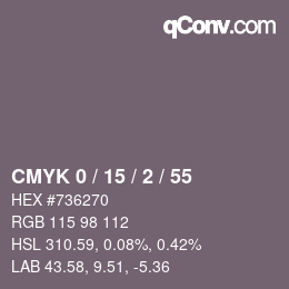颜色代码: CMYK 0 / 15 / 2 / 55 | qconv.com