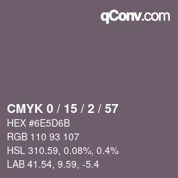 Color code: CMYK 0 / 15 / 2 / 57 | qconv.com