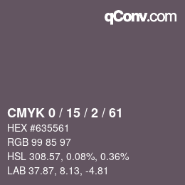 Color code: CMYK 0 / 15 / 2 / 61 | qconv.com