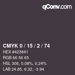 Color code: CMYK 0 / 15 / 2 / 74 | qconv.com