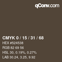 Color code: CMYK 0 / 15 / 31 / 68 | qconv.com