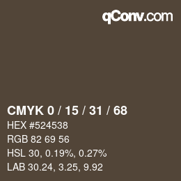 Color code: CMYK 0 / 15 / 31 / 68 | qconv.com