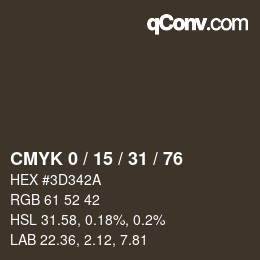 Color code: CMYK 0 / 15 / 31 / 76 | qconv.com
