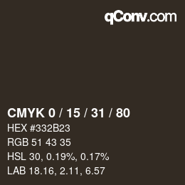 Color code: CMYK 0 / 15 / 31 / 80 | qconv.com