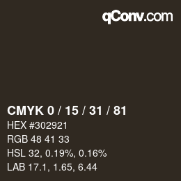 Color code: CMYK 0 / 15 / 31 / 81 | qconv.com