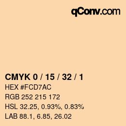 Color code: CMYK 0 / 15 / 32 / 1 | qconv.com