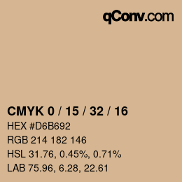 カラーコード: CMYK 0 / 15 / 32 / 16 | qconv.com