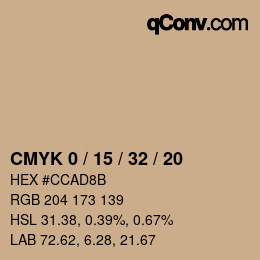 Color code: CMYK 0 / 15 / 32 / 20 | qconv.com