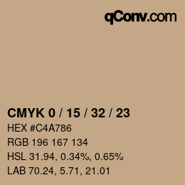 Color code: CMYK 0 / 15 / 32 / 23 | qconv.com